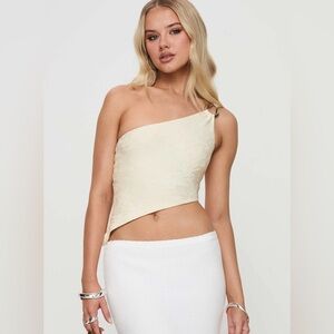 Princess Polly Toomba One Shoulder Ivory Lace Top, women’s size 2 NWT